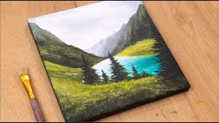 Mountain Landscape Scenery | Acrylic Painting Tutorial For Beginners #Painting #AcrylicPainting