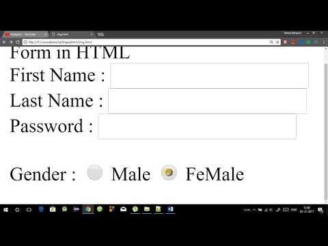 HTML tutorial in Hindi part 8 Form tag in html in hindi Textbox Password Radiobutton Checkbox