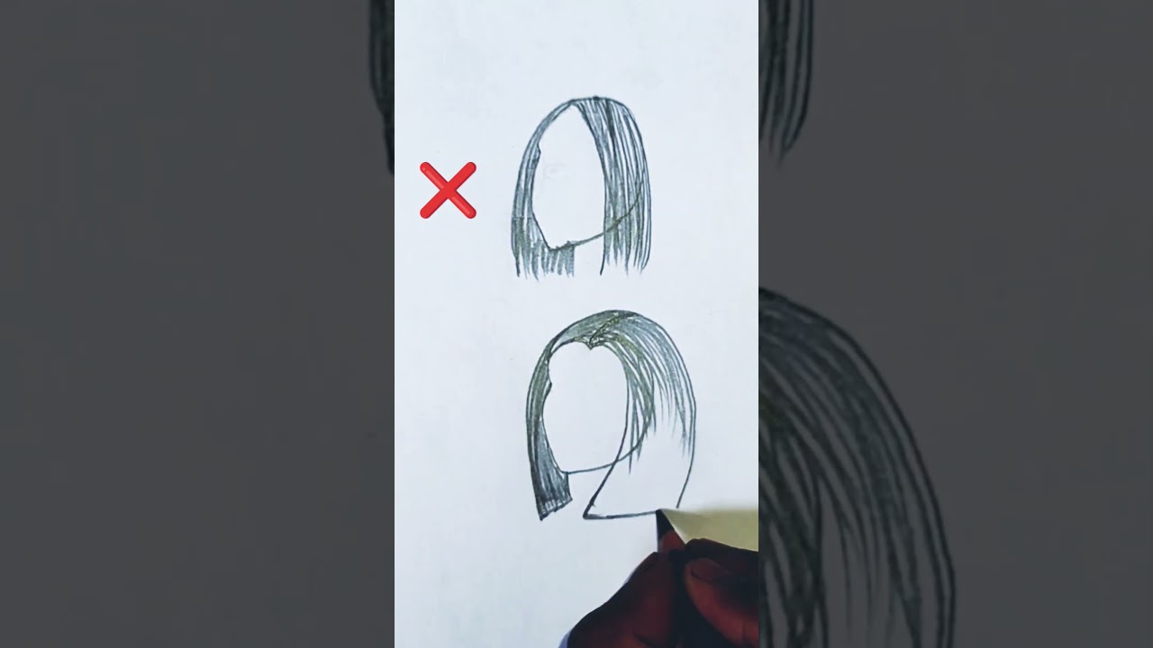 How to draw short hair properly #hair#draw #art#hairdrawing #shortsfeed #youtubeshorts