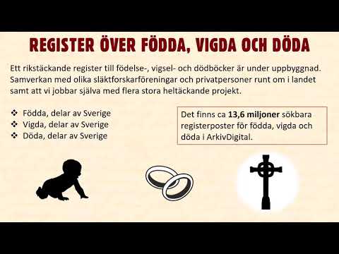 Föreläsning om att söka i ArkivDigitals register (Arkivens dag 2021)