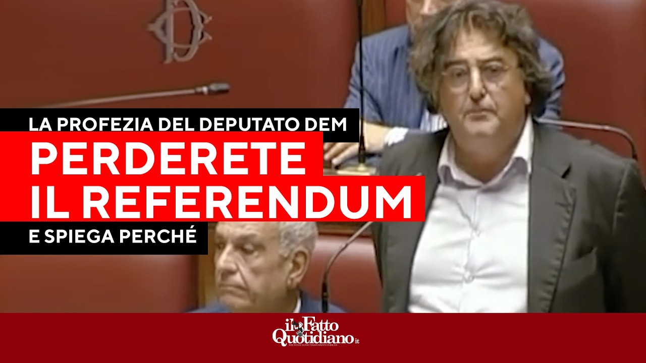 La profezia del deputato dem lo scorso settembre: "Referendum? Perderete" e spiega perché