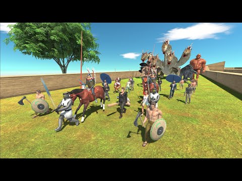 Humans trying to escape from Fantasy Monsters - Animal Revolt Battle Simulator