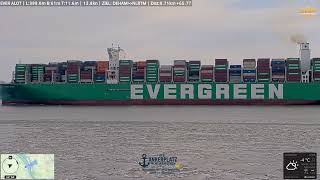 EVER ALOT vor Grauerort | 400m Mega-Containerschiff auf der Elbe Richtung Rotterdam
