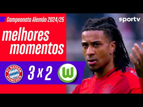 Gols e lances de Bayern x Wolfsburg