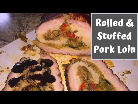 Stuffed Pork loin (Smoked of the Weber Kettle)