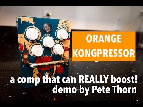 Orange Kongpressor Analog Class A Compressor Pedal 2010s - Blue/Orange Graphic image 3