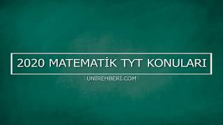 2020 TYT Matematik Konuları ve Soru Dağılımları (ÖSYM - MEB)