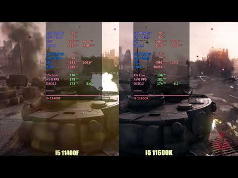 i5 11400f vs i5 11600k stock speed
