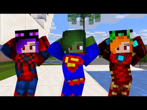 MONSTER SCHOOL : CHICKEN WING MEME SUPER HERO MONSTER GIRLS - MINECRAFT ANIMATION