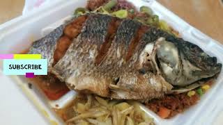 African Cuisine (1st Time) Egusi,Fufu,Jollof Rice,and Whole Fish