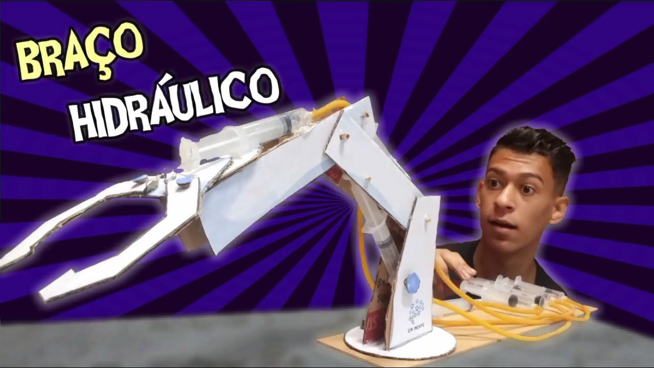 FAÇA o seu ROBÔ HIDRÁULICO com PAPELÃO! (experiência do princípio de Pascal)