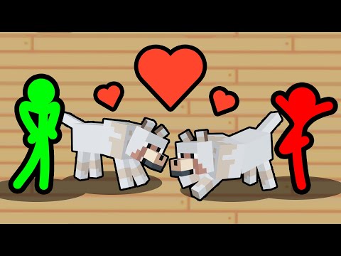 Stickman VS Minecraft: Wolf Love Story - AVM Shorts Animation