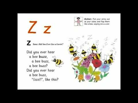 UK School Primary One Jolly Phonics Song Zz - Did You Ever Hear a Bee Buzz