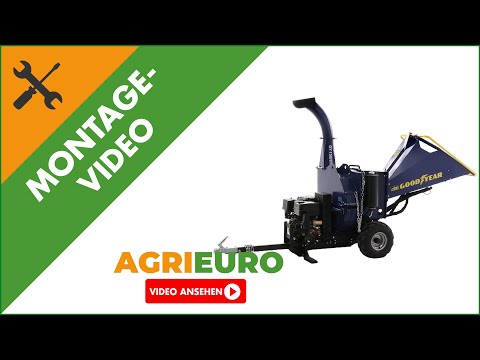 Montagevideo Benzin-Häcksler - GoodYear GY 150HWS - Anhängerkupplung - Motor 15PS