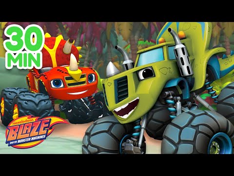 Blaze & Zeg Robot Racer Mode Adventures! | 30 Minute Compilation | Blaze and the Monster Machines