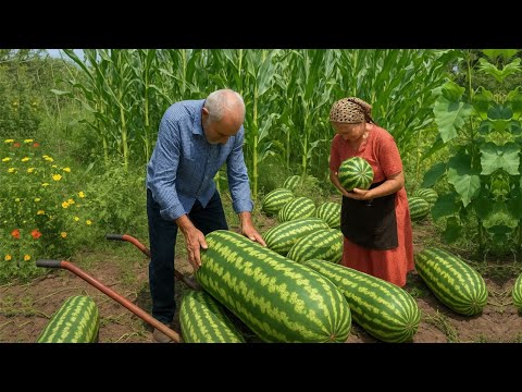AZERBAIJAN Grandparents Harvest Watermelon in the Caucasus | 1 Hour Of The Best Relaxing Video