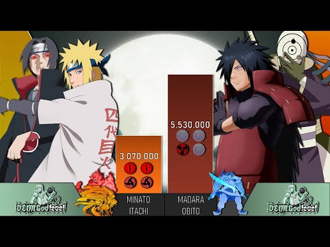 MINATO & ITACHI VS MADARA & OBITO POWER LEVELS 🔥 (Over the Years)
