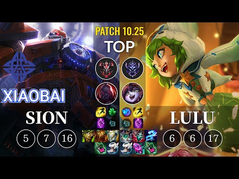 ES Xiaobai Sion vs Lulu Top - KR Patch 10.25