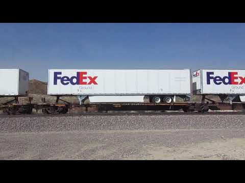 BNSF stacktrain with CitiRail engine Cajon Pass