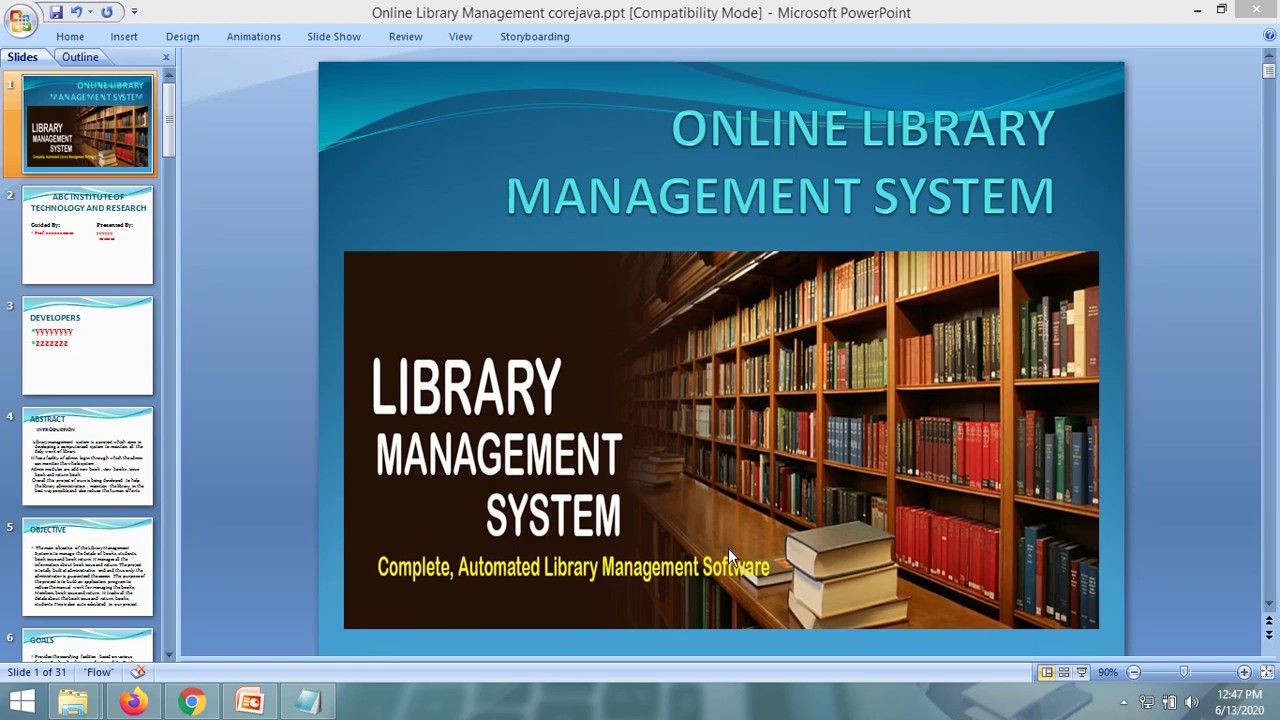 PPT - Library Management System Project PPT | Java Swing Mysql
