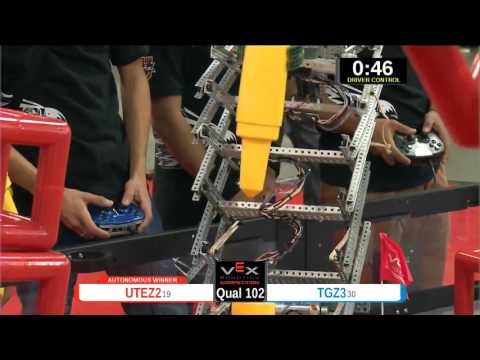 2015 VEXU Q102 - UTEZ2 vs TGZ3 - 57 to 32-Division Div-VEX U-VEX Worlds 2015