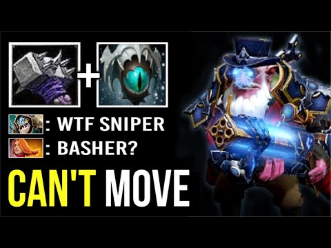 NEW CRAZY Skadi + Basher Sniper Epic Slow MegaBash + Headshot Melt Enemies Self Stack Farm Dota 2