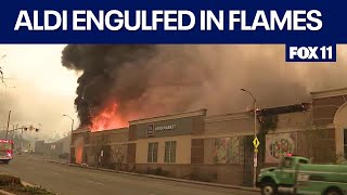 California Fires: Aldi Food Market goes up in flames