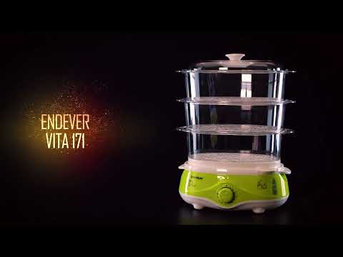 Миниатюра изображения товара Пароварка стационарная Endever Vita-171 (белый/зеленый)