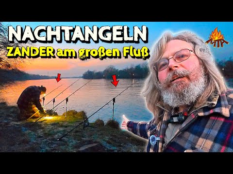 ❄️🎣Zanderangeln EXTREM – Eiseskälte, Eisschollen & eine ganze Nacht am großen Fluss 🌙🔥