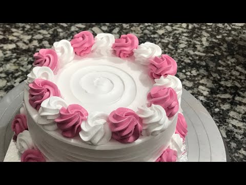 WHITE AND PINK CAKE /how to make cake