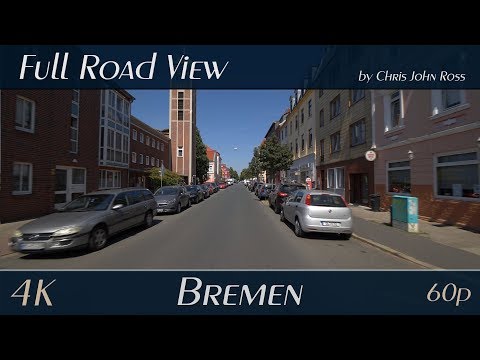 Bremen, Germany: Neustadt, Huckelriede - Mitte, Bahnhofsvorstadt - 4K (UHD/2160p/60p) Video