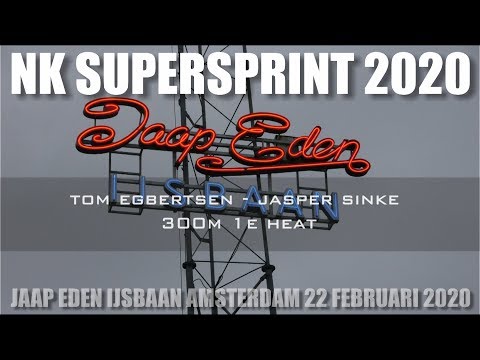 Tom Egbertsen - Jasper Sinke 300m 1e heat NK Supersprint Jaap Eden Ijsbaan Amsterdam 2020