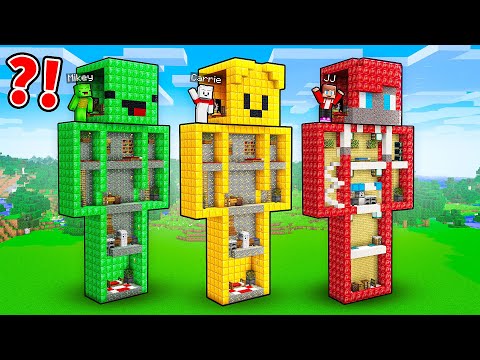 JJ vs Mikey vs Carrie: TREASURE STATUE BATTLE in Minecraft - Maizen