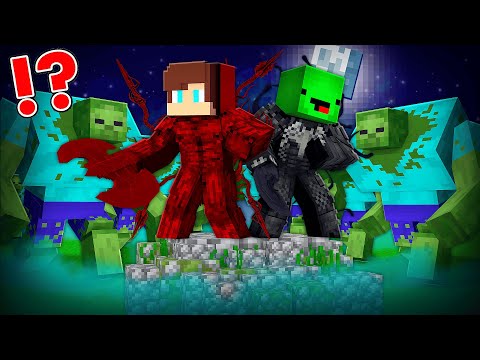 1000 Mutant Zombies vs CARNAGE and VENOM in Minecraft - Maizen JJ and Mikey