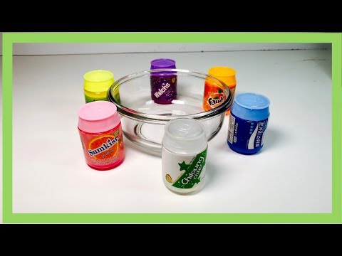 Mixing 6 Drink(Sunkist, Pocari. Welch's, Fanta, Gatorade, Sprite) Jiggly Slime! 🍾