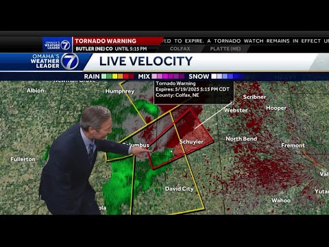 Tornado warning issued for Colfax, Platte and Butler counties with severe weather