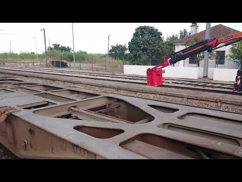 Comboio de contentores a chegar a Coruche