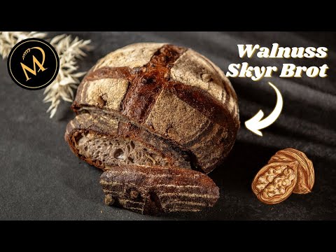 Rustikales Walnuss Skyr Brot - Einfaches Brot ohne kneten und Küchenmaschine - No knead Methode