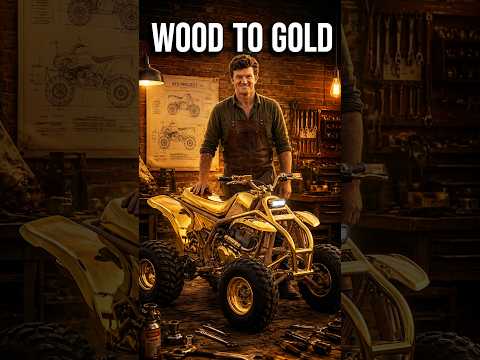 He Built a Wooden ATV Then Turned It GOLD! 😱 #woodworking #diy #millionviews #viral