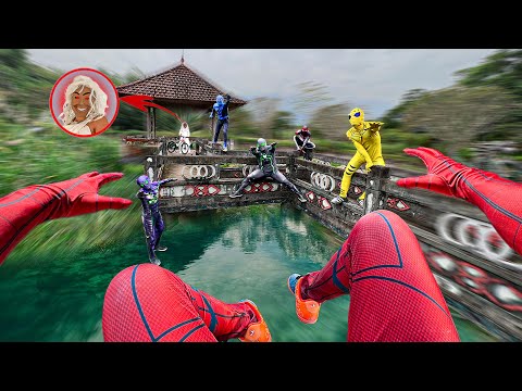 6 Bros Spider-Man Meet Serbian Dancing Lady learning to ride a bike in Abandoned Area (Action POV)