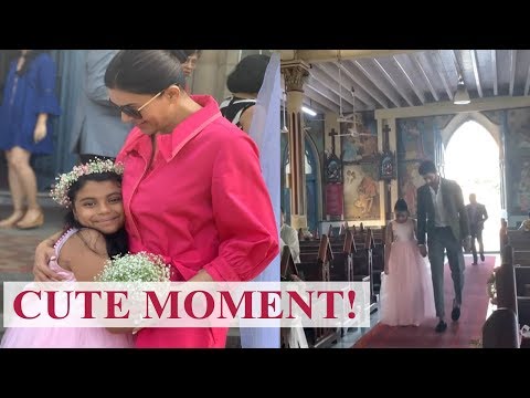 Sushmita Sen's daughter practices her flower girl walk with Rohman