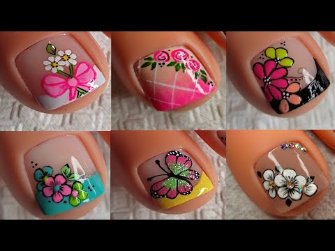 Varios diseños de uñas para ENBELLECER tus pies 🦶🏼🦶🏼/#nailart