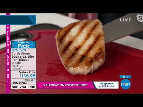 Curtis Stone 20pack 6 oz. Elite Pork Ribeye Steaks