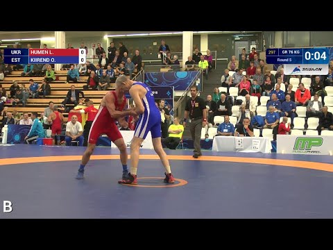 Round 5 GR - 76 kg: O. KIIREND (EST) df. L. HUMEN (UKR) by TF, 11-0