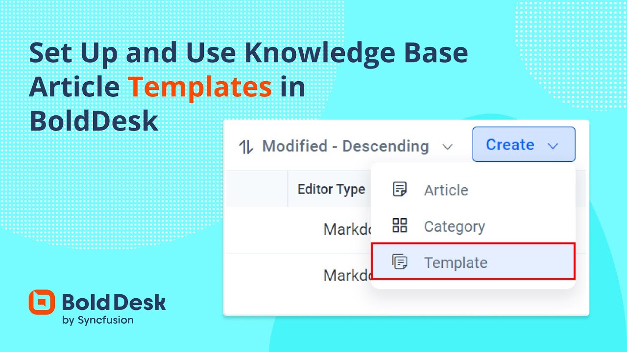 Set up and use Knowledge Base Article Templates in BoldDesk