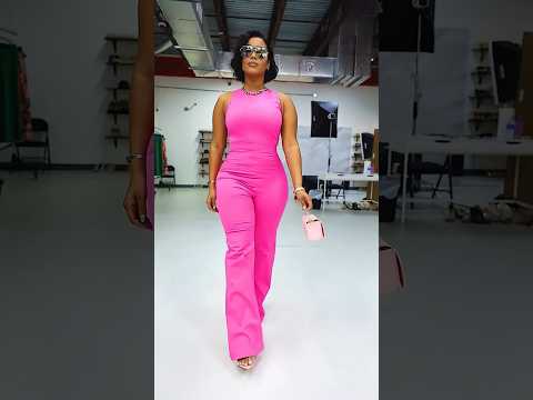 She look gorgeous with pink Jumpsuit Fashion style for weekend #fashion #style #outfit #foryou