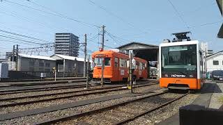 伊予鉄道 市内電車 古町駅東側 モハ50 51 車両交換のため出庫