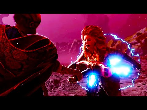 Odin Attack Thor's Daughter using Mjolnir | God of War Ragnarok