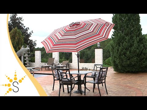 awning stripe patio umbrella Blissun 9' Outdoor Umbrella, Striped Patio Umbrella, Outdoor Table Umbrella, Market with 8 Sturdy Ribs, Push Button Tilt and Crank (Black & White Stripe) : Patio, Lawn & Garden aluminum patio awnings JONATHAN Y Designs Beverly 9