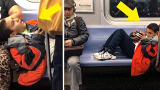 This Kid Refused To Move His Legs On The Subway, So A Stranger Taught Him A Lesson video